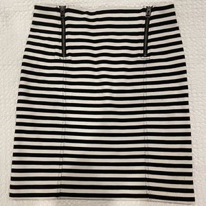 Sunday best black and white striped mini skirt